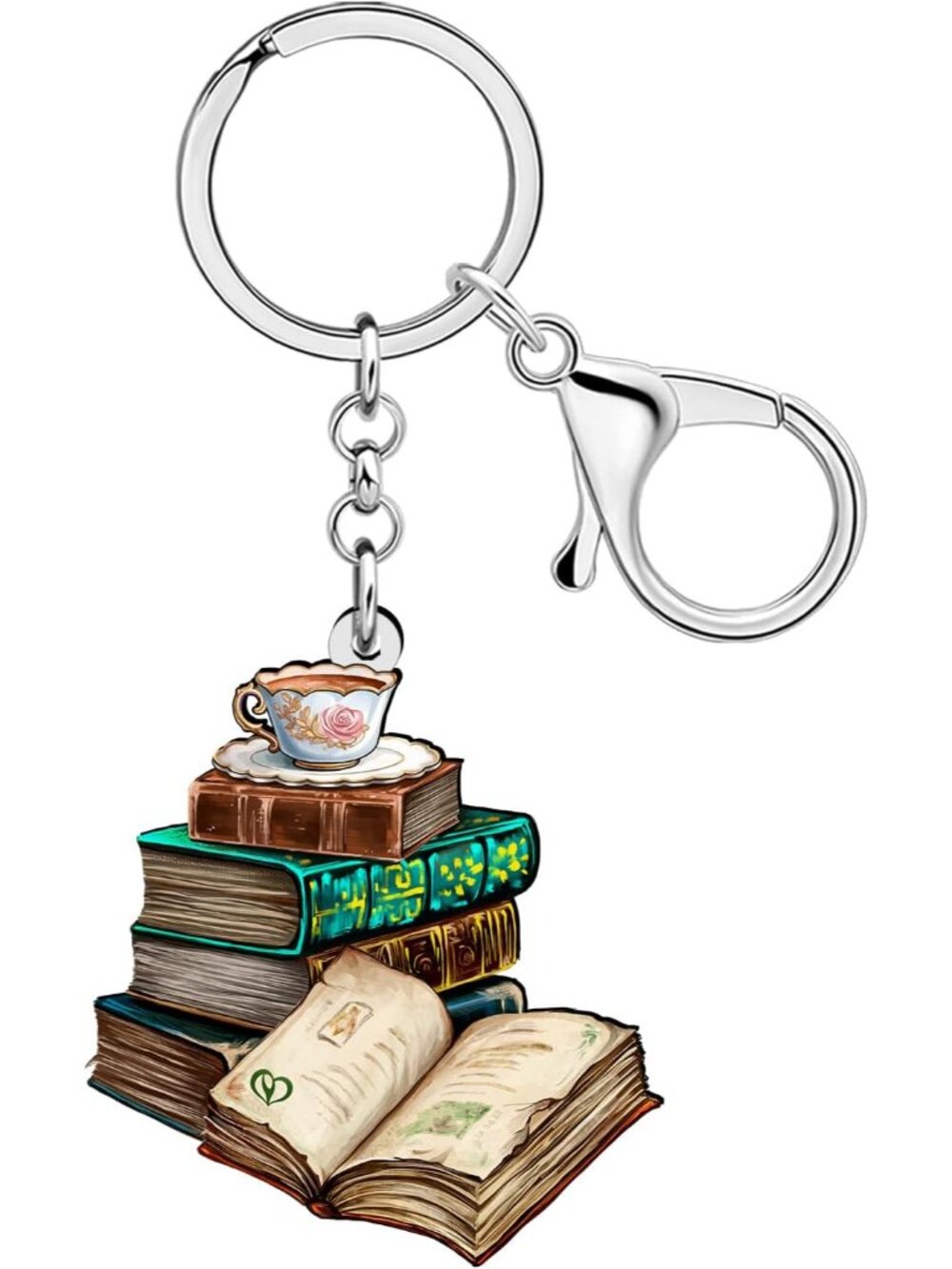 Acrylic Book Keychain Bookish Bookworm Gifts for Readers Book Lovers Women Girls